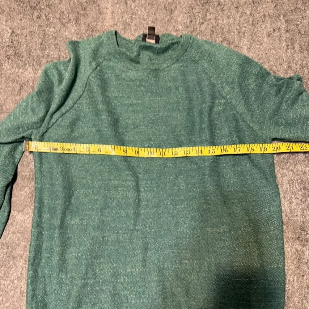 Jcrew Mens Sweater Size MT Green Knit Long Sleeve Crew Neck Pullover